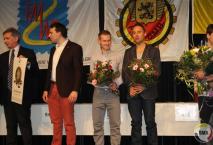 Ook Jan Hendrickx en Elvijs Mucenieks (brons in het WK 2013, werden gehuldigd).