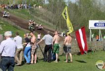 Er waren ook enkele Letse supporters naar Valkenswaard afgezakt. 